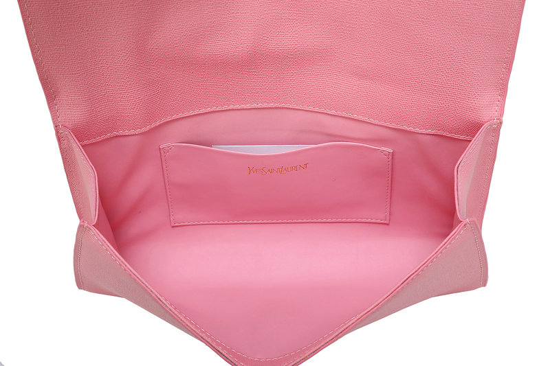 YSL belle de jour original saffiano leather clutch 30318 light pink